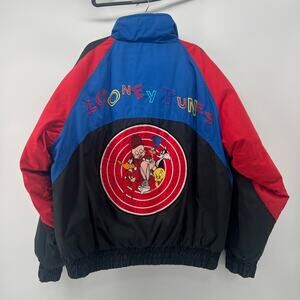 Vintage Looney Tunes Puffer Jacket by Daniel Young Size XL 2XL